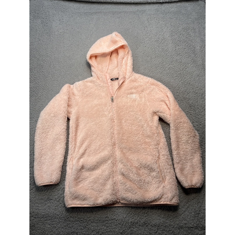 North Face Jacket Girls XL Pink Suave Oso Hooded Fleece Fuzzy Winter Warm
